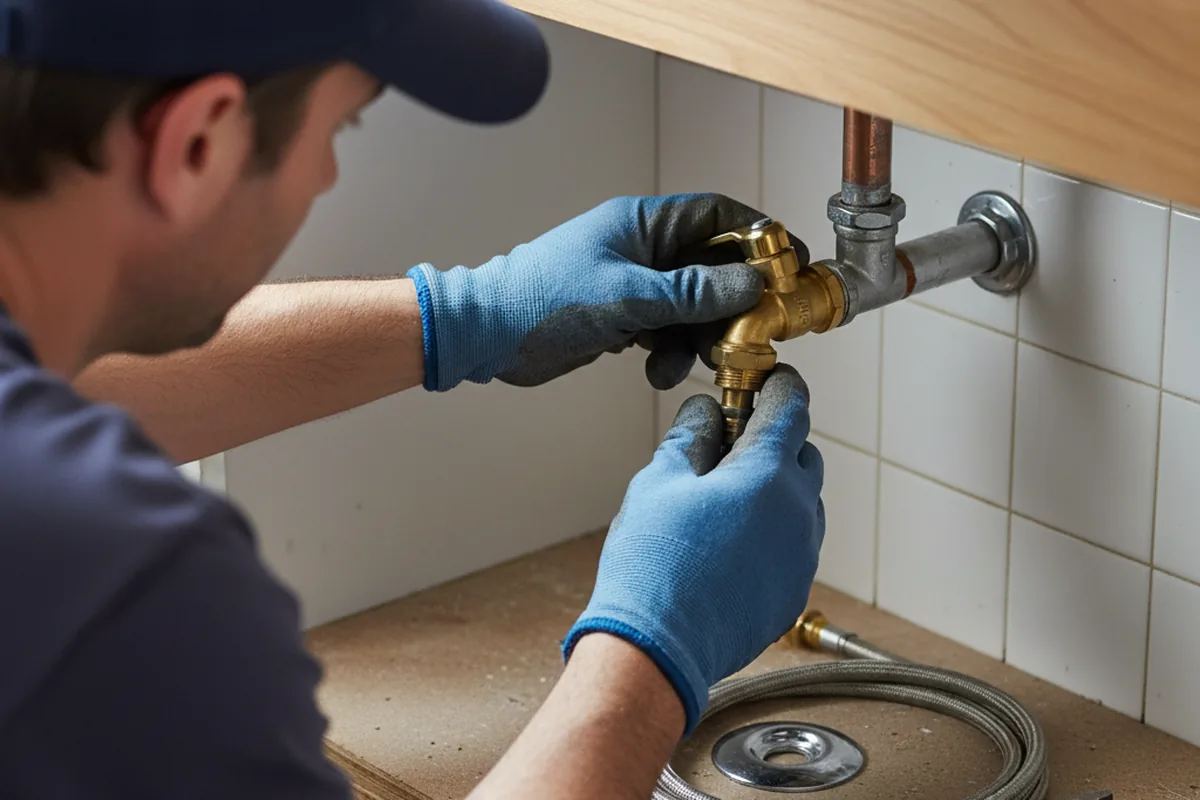 Shutoff valve and fitting work during Emergency Plumbing in Pembroke Township
